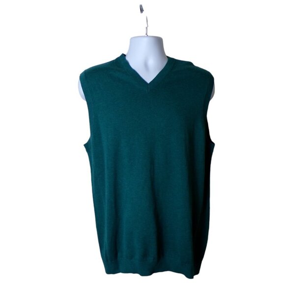 Adidas Adi Pure Mens Green V-Neck Sleeveless Sweater Size M #338 - Picture 1 of 6